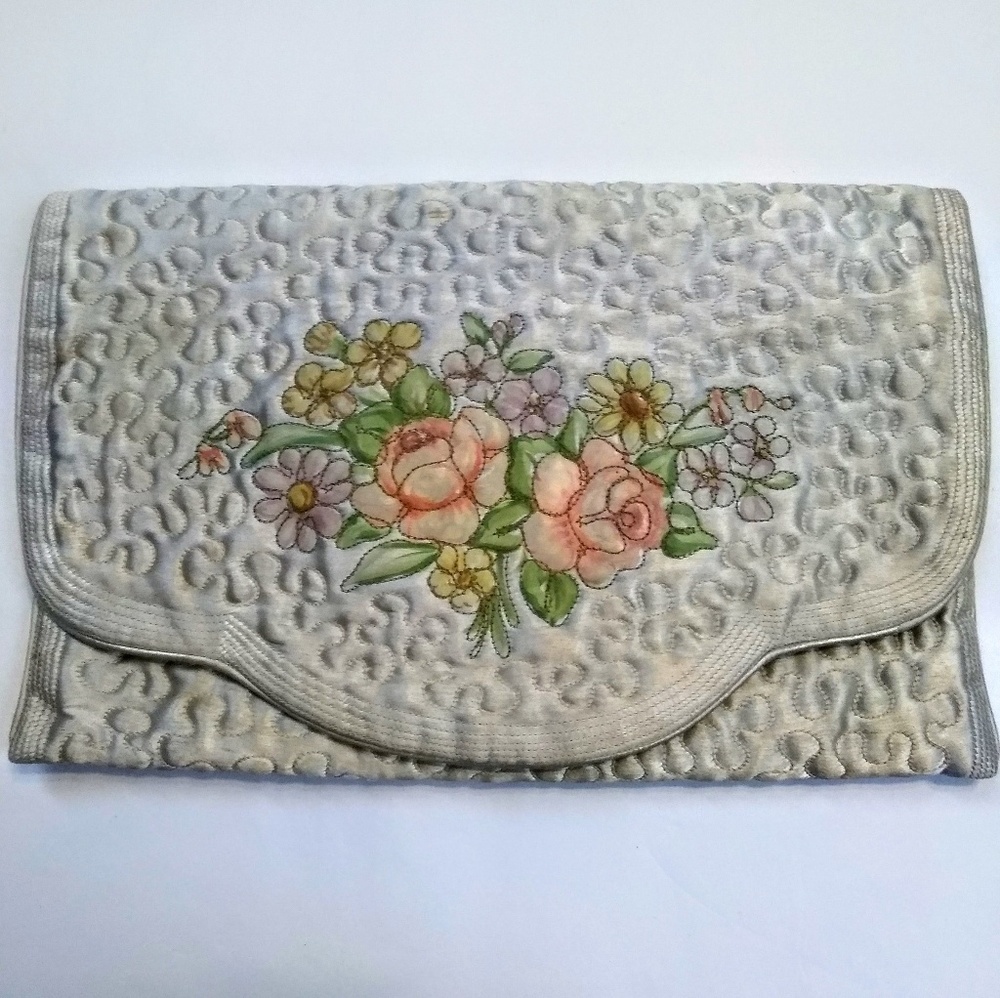 Vintage quilted satin bag